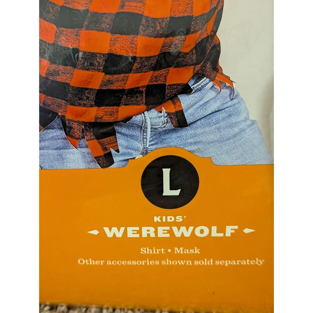 Kids Hyde and Eek Boutique Werewolf Shirt‎ Mask Costume Halloween Size L NEW
